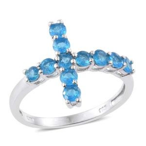 Malgache Neon Apatite Platinum Over Sterling